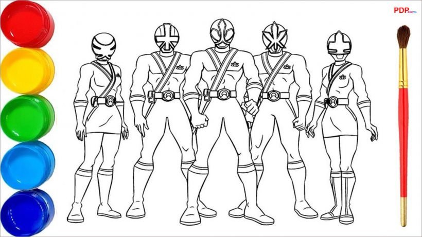 Tranh tô màu siêu nhân Gao đẹp nhất