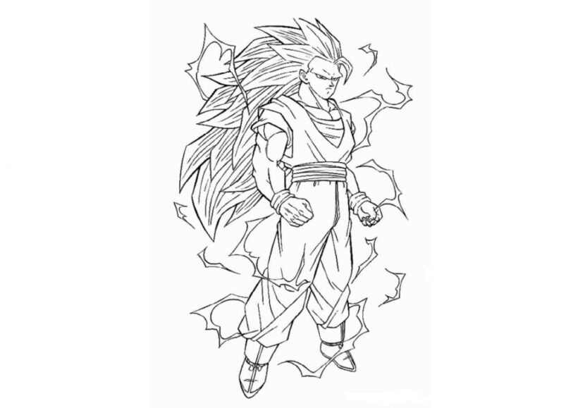 Tranh tô màu Songoku cho bé tập tô (34)