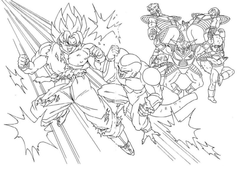 Tranh tô màu Songoku cho bé tập tô (9)