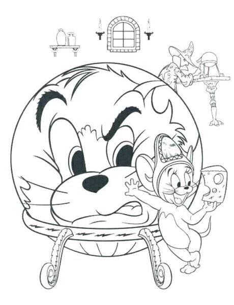 Tranh tô màu Tom and Jerry ngộ nghĩnh cho bé tập tô (21)