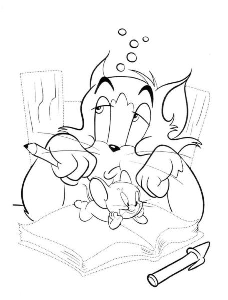 Tranh tô màu Tom and Jerry ngộ nghĩnh cho bé tập tô (22)