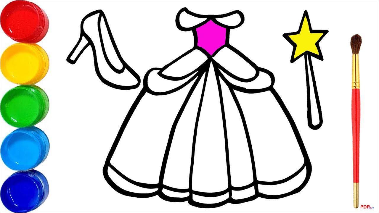 tranh to mau vay cong chua dep nhat