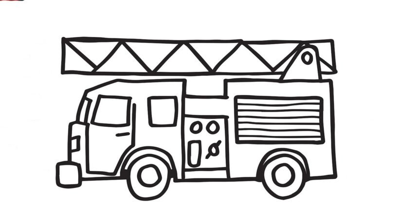 Tranh tô màu xe cứu hoả đẹp nhất cho bé tập tô (19)