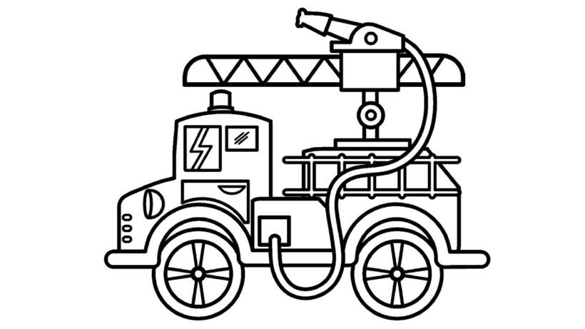 Tranh tô màu xe cứu hoả đẹp nhất cho bé tập tô (20)