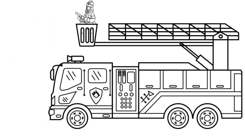 Tranh tô màu xe cứu hoả đẹp nhất cho bé tập tô (24)