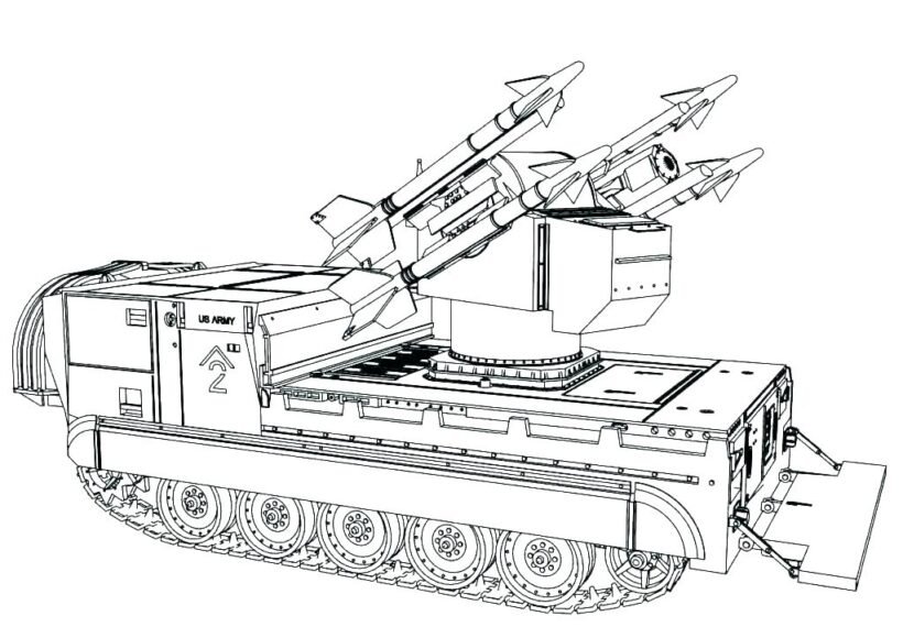 Tranh tô màu xe tăng mạnh mẽ cho bé tập tô (20)
