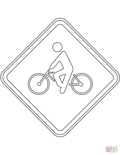 Tranh vẽ chưa tô màu biển báo giao thông cho bé tập tô (8)