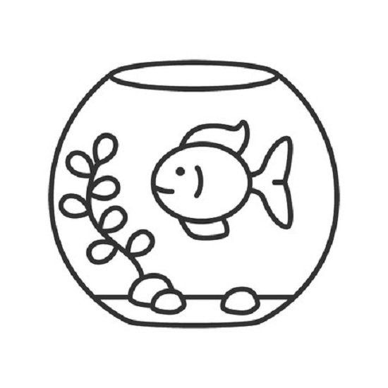 Tranh vẽ chưa tô màu chú cá vàng đẹp nhất cho bé tập tô (2)