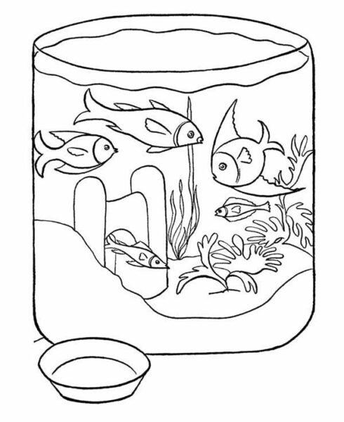 Tranh vẽ chưa tô màu chú cá vàng đẹp nhất cho bé tập tô (5)