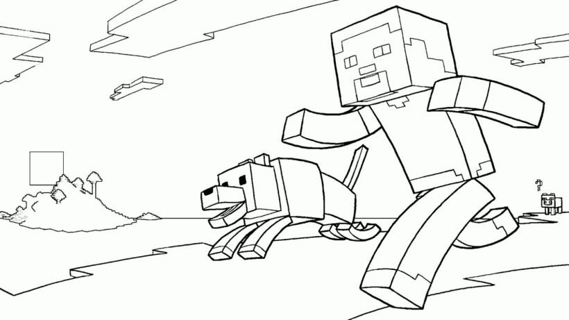 Tranh vẽ chưa tô màu minecraft cho bé tập tô (1)