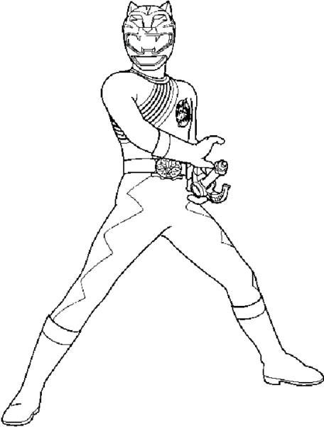 Tranh vẽ chưa tô màu siêu nhân Gao cho bé tập tô (1)