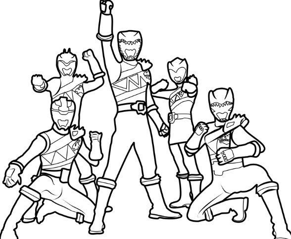 Tranh vẽ chưa tô màu siêu nhân Gao cho bé tập tô (1)