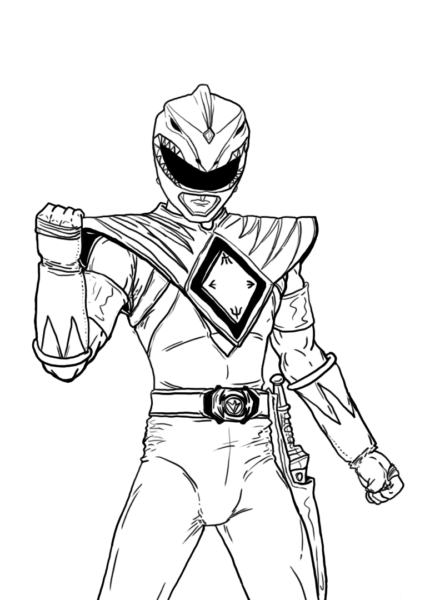 Tranh vẽ chưa tô màu siêu nhân Gao cho bé tập tô (3)
