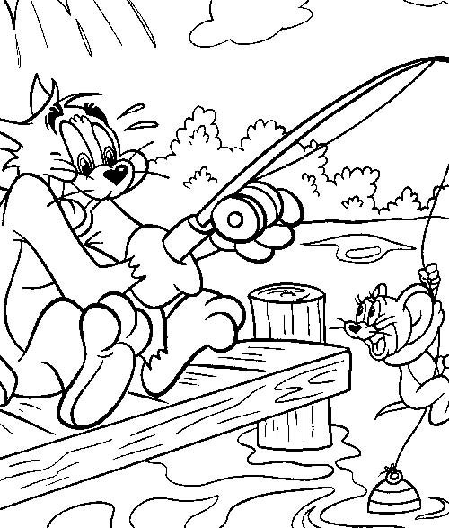 Tranh vẽ chưa tô màu Tom and Jerry dễ thương nhất cho bé tập tô (1)