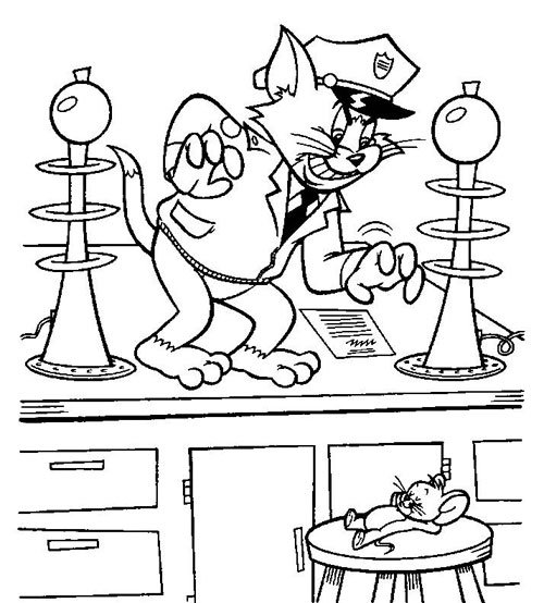 Tranh vẽ chưa tô màu Tom and Jerry dễ thương nhất cho bé tập tô (2)