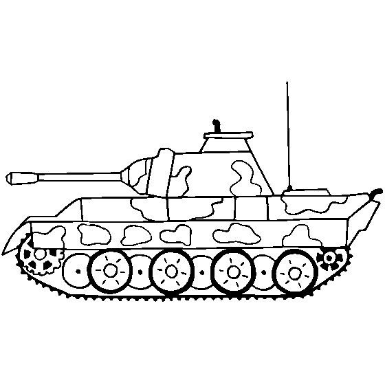 Tranh vẽ chưa tô màu xe tăng cho bé tập tô (1)