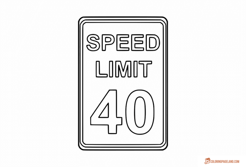 Tranh vẽ đen trắng biển báo giao thông cho bé tô màu (2)