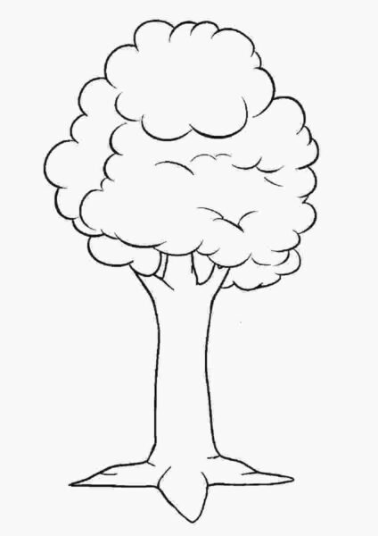 Tranh vẽ đen trắng cây xanh cho bé tô màu (8)