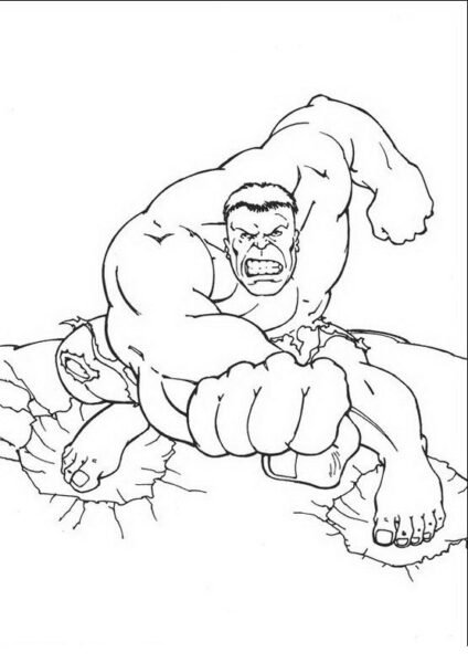 Tranh vẽ đen trắng người khổng lồ xanh cho bé tập tô (5)