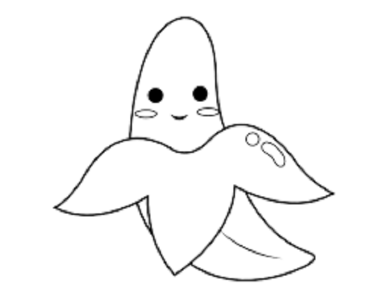 Tranh vẽ đen trắng quả chuối đẹp nhất cho bé tập tô (2)