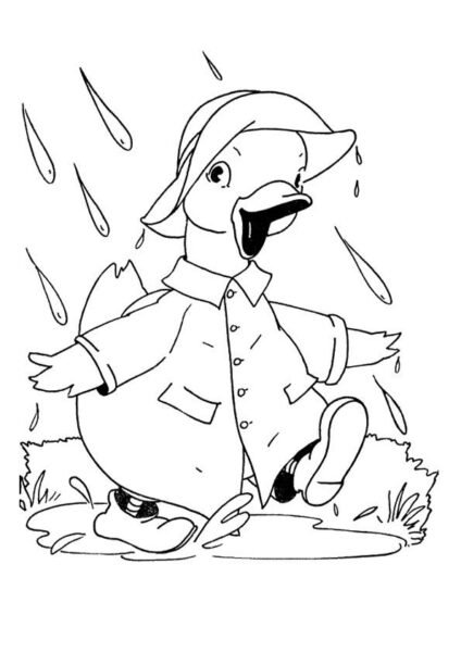 Tranh vẽ đen trắng trời mưa cho bé tô màu (6)