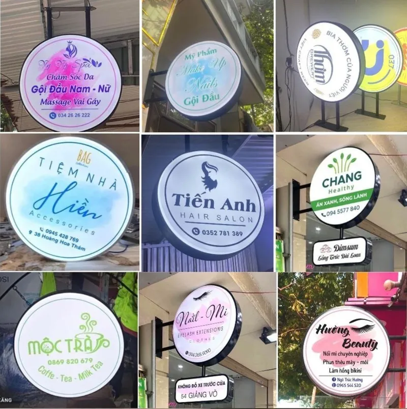 Bảng hiệu tròn Bảng hiệu tròn led hút mắt