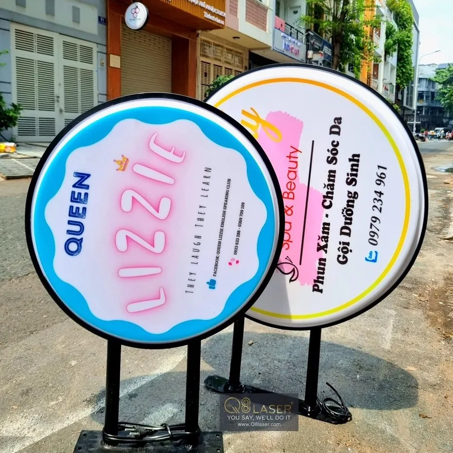 Bảng hiệu tròn Bảng hiệu tròn nail màu pastel