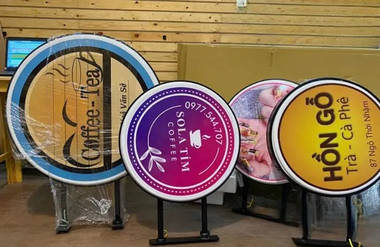 Bảng hiệu tròn Mẫu bảng hiệu tròn cafe đẹp