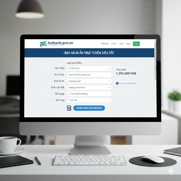 Công cụ báo giá in ấn online tự động, giúp khách hàng tính giá ngay lập tức chỉ với vài thao tác đơn giản.